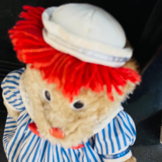 Dakin, Johnny Gruelle, Redhead Sailor Raggedy Ann Teddy Bear, Vintage Collectible Stuffed Toy