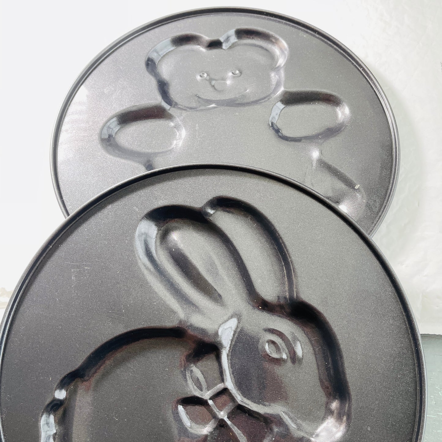 Cookie/candy mold choice of Bunny or Teddy Bear, 9.5 inch round, non-stick baking sheet pan