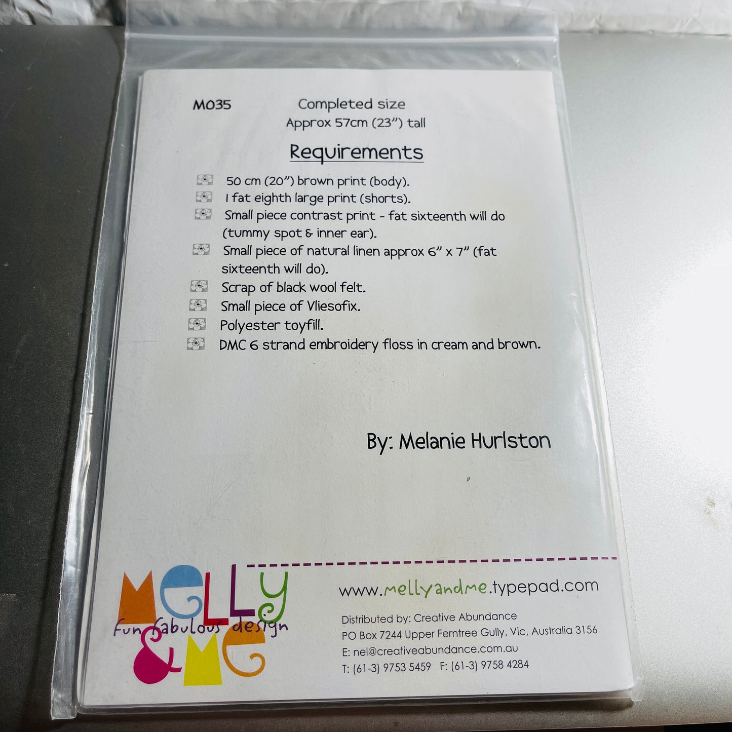 Melly & Me, Fun Fabulous Design, Magoo, MO35, Monkey, 23 inch, Stuffed Toy, Sewing Design Pattern