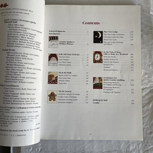 Debbie Mumm Quick Country Christmas Quilts Hardcover Quilt Pattern Book*