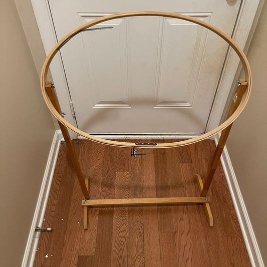 Wheaton 27 By 16 Inch Wooden Oval Embroidery Hoop with Stand