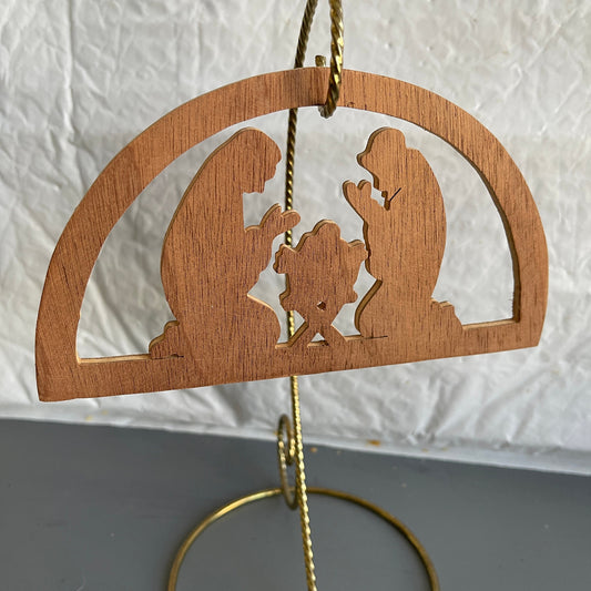 Nativity Scene Cut Out Of Wood Vintage Cottagecore Christmas Decoration/Ornament