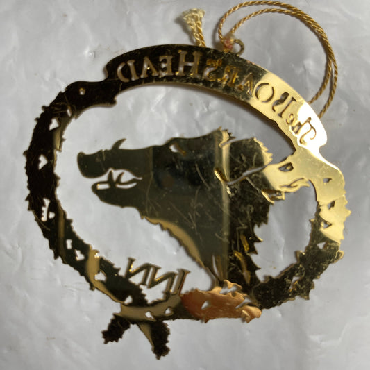 The Boars Head Inn Gold-Tone Metal Christmas Tree Ornament