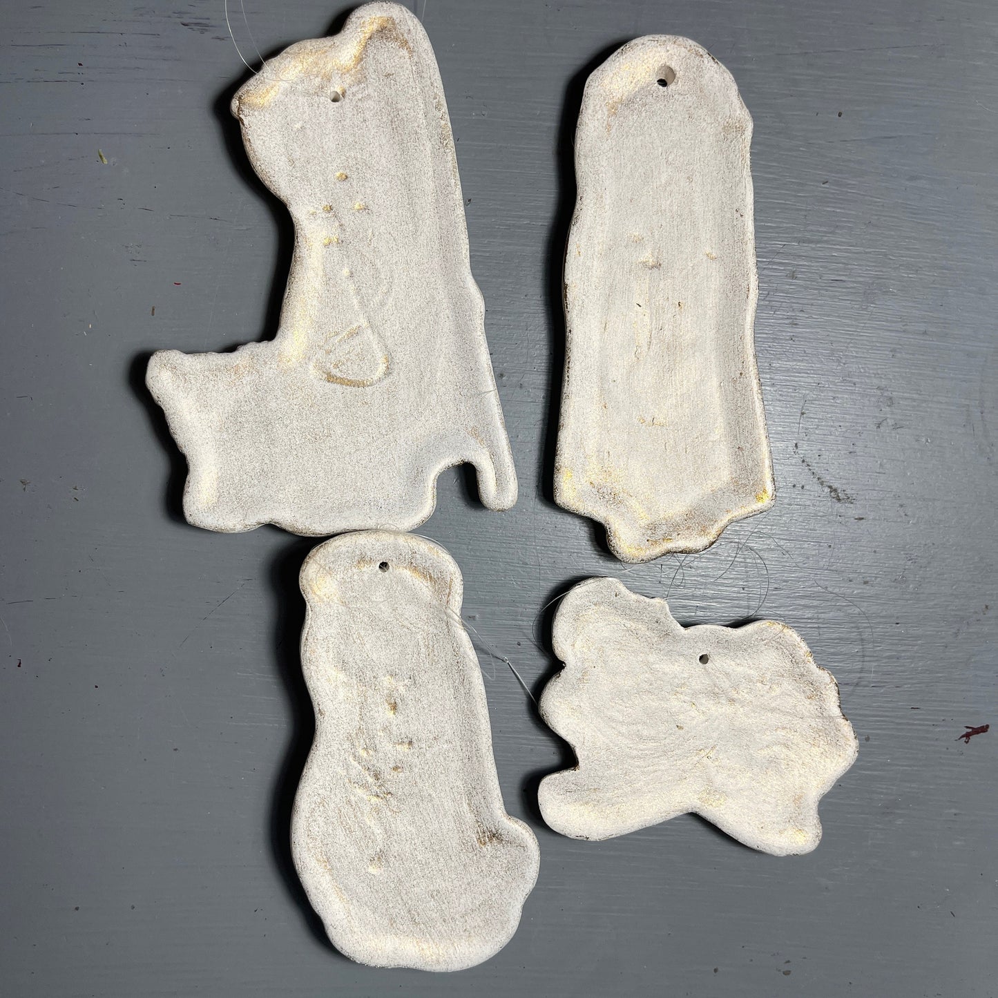 Nativity 4 piece Set Ceramic Christmas Tree Ornaments