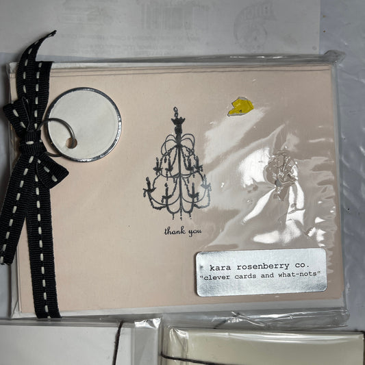 Note Cards By Kara Rosenerry Choice Of Sets Of 8 Bridal Shower Peach or Pink, Thank You See Variations