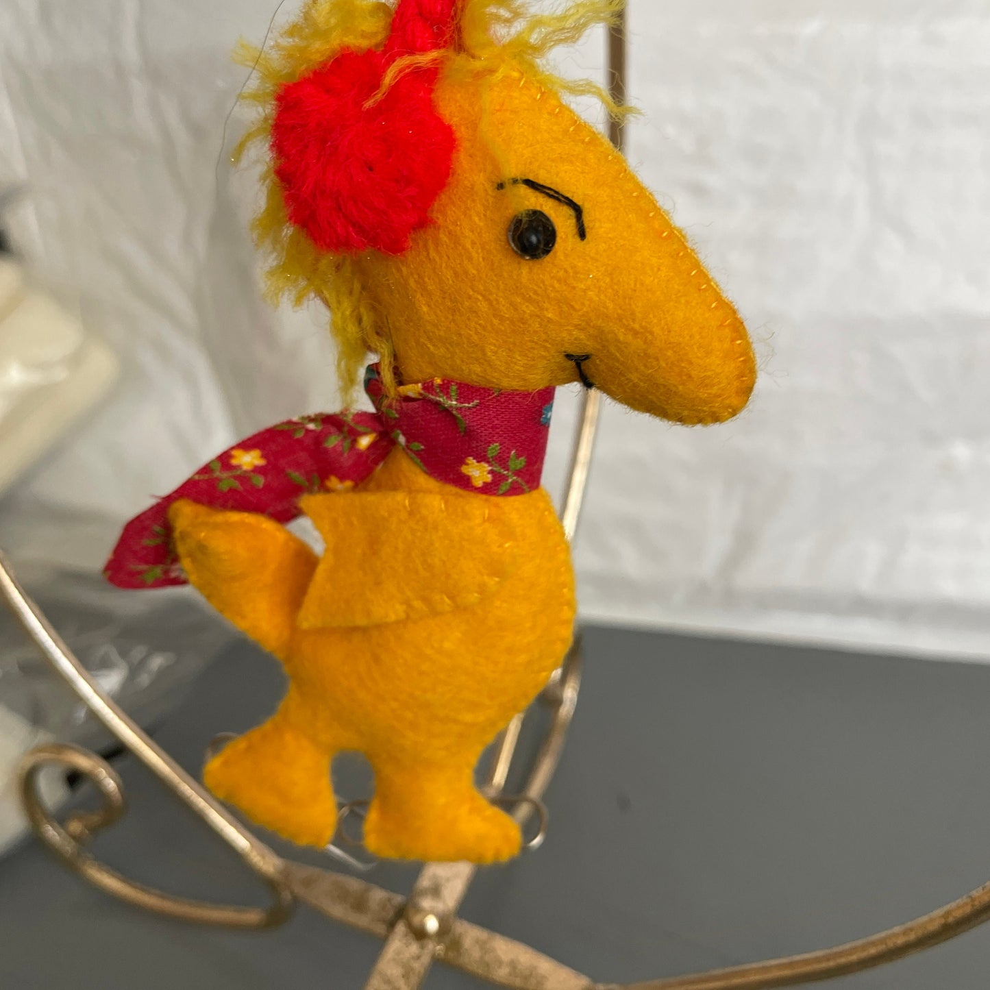 Snoopy and Woodstock Skating Homemade Peanuts Gang Style Stuffed Felt Ornaments