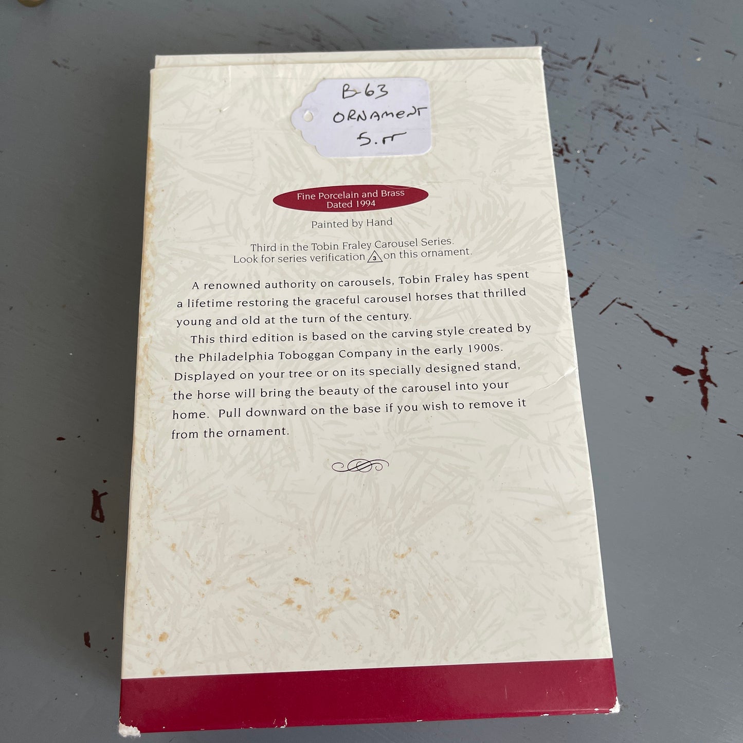 Hallmark Tobin Fraley Carousel Dated 1994 Keepsake Ornament QX5223