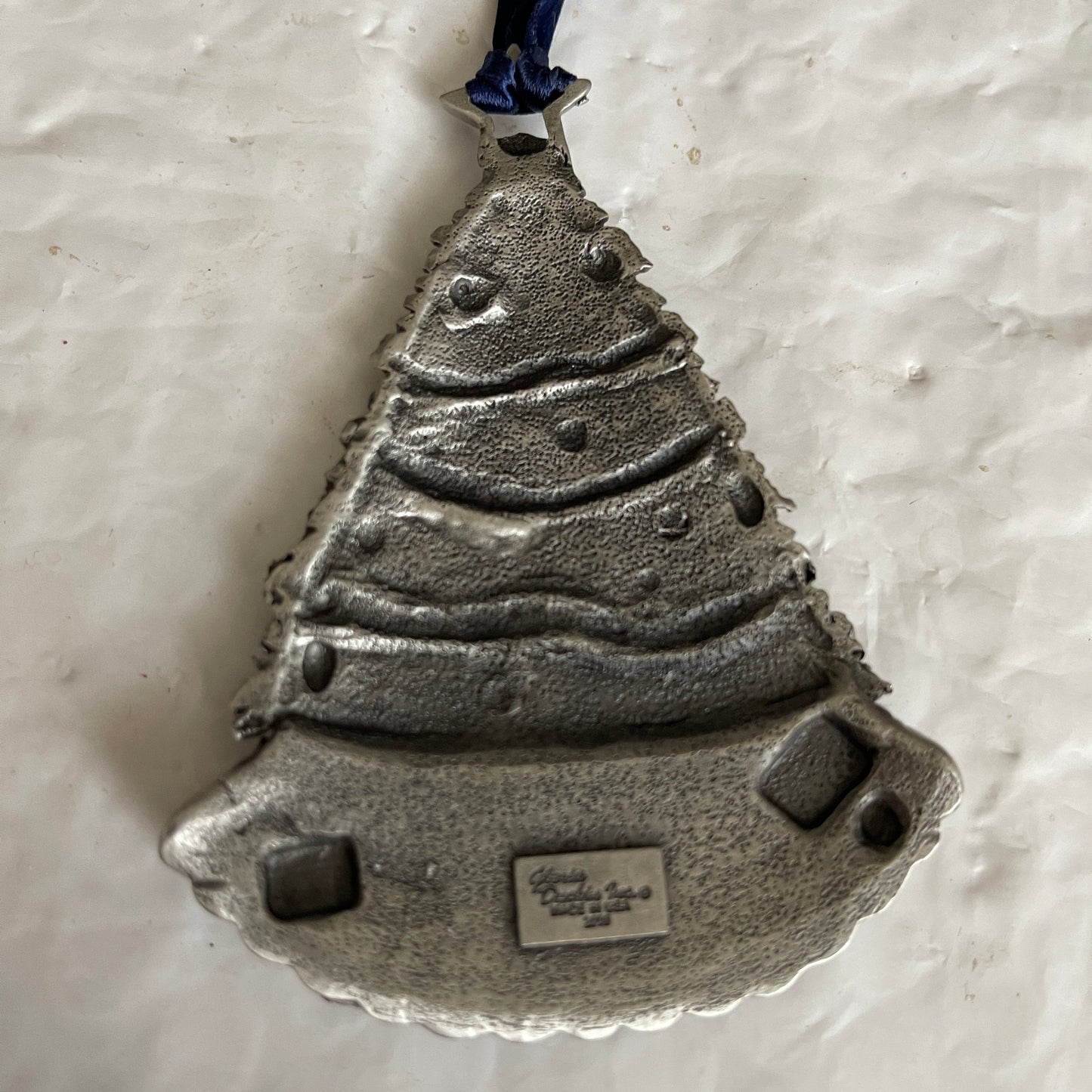 Pewter Gloria Duchin Seasons Greeting Christmas Tree Ornament