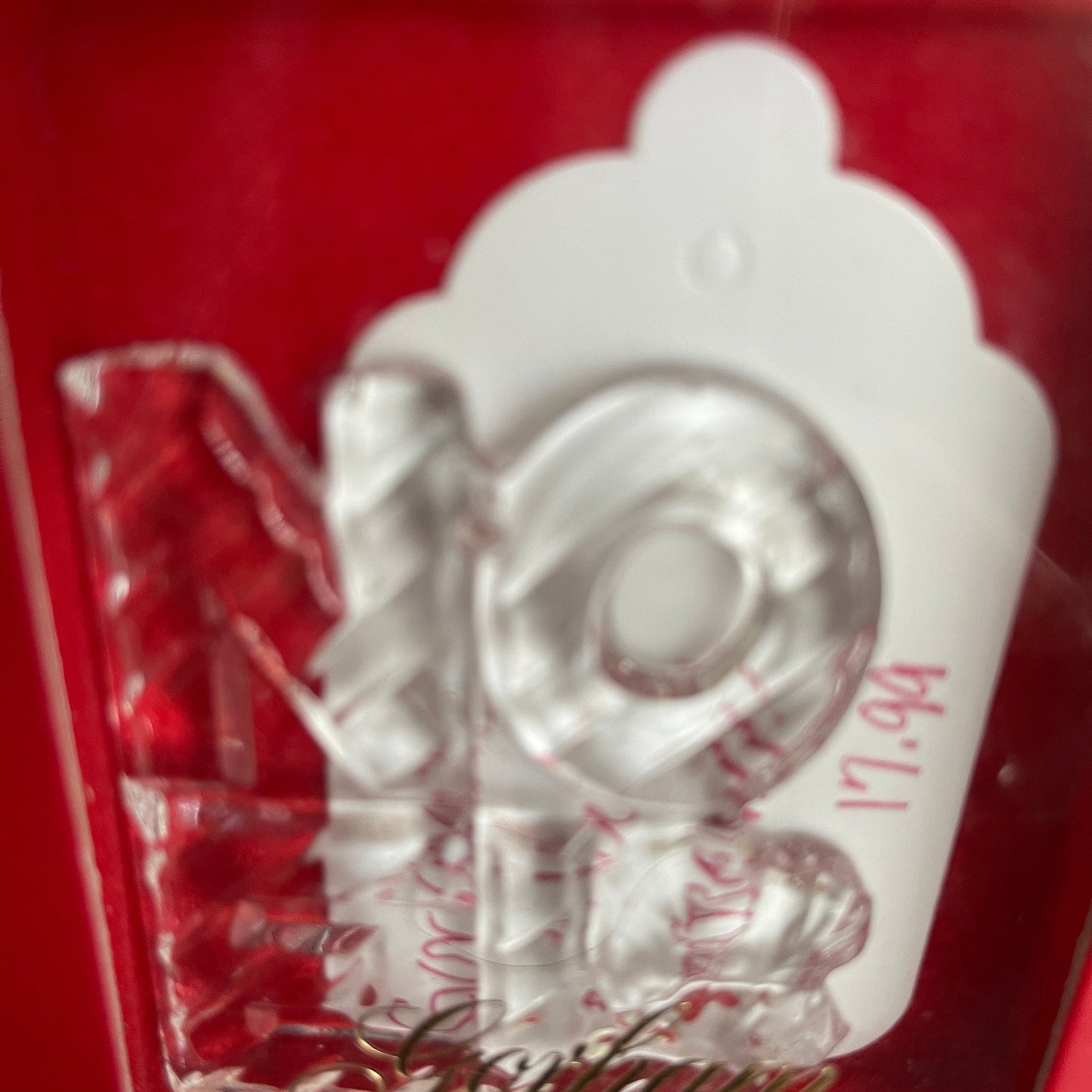 Gorham NOEL Clear Glass Christmas Tree Ornament