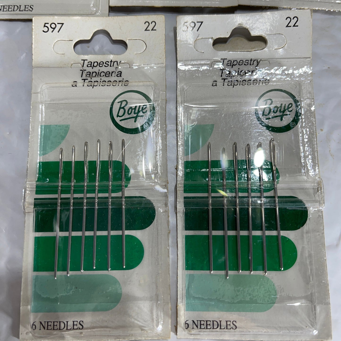 Boye Tapestry Needles Size 22 6 Needles Per Pack Set Of 5 Packs (Total Of 30 Needles) Vintage Sewing Notions