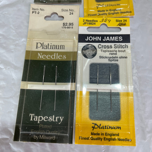 John James Cross Stitch & Millward Tapestry Needles Set Of 4 Packs See Pictures and Description For Details*