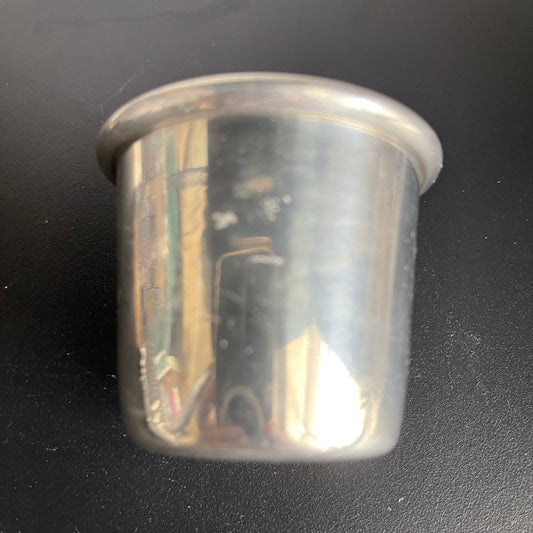 Pewter Handcrafted Baby Cup with Rocking Horse Emblem Vintage Collectible Serving Ware