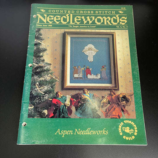 Needlewords Set of 3 Vintage 1988 Counted Cross Stitch Design Magazines Vol 6 No 2, Vol 6 No 4 & Vol 8 No 1