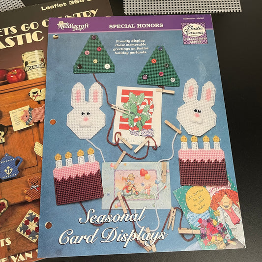 Plastic Canvas Set Of 4 resign Charts with Plastic Canvas Materials Included See Pictures and Description*