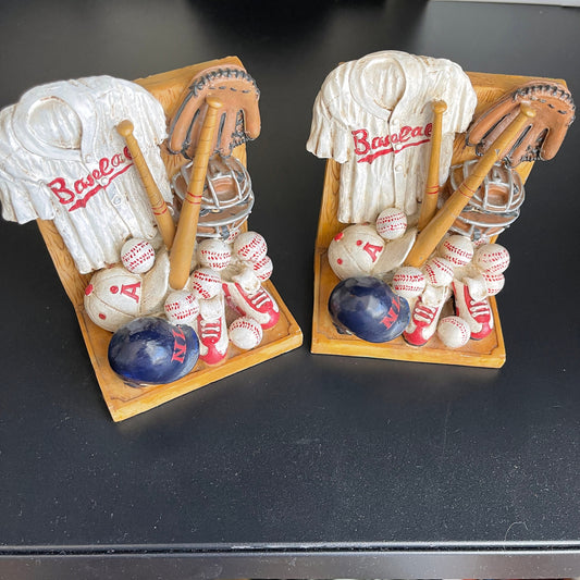 Bombastic Baseball Detailed Cast Iron Bookends Vintage Collectible Sports Memorabilia