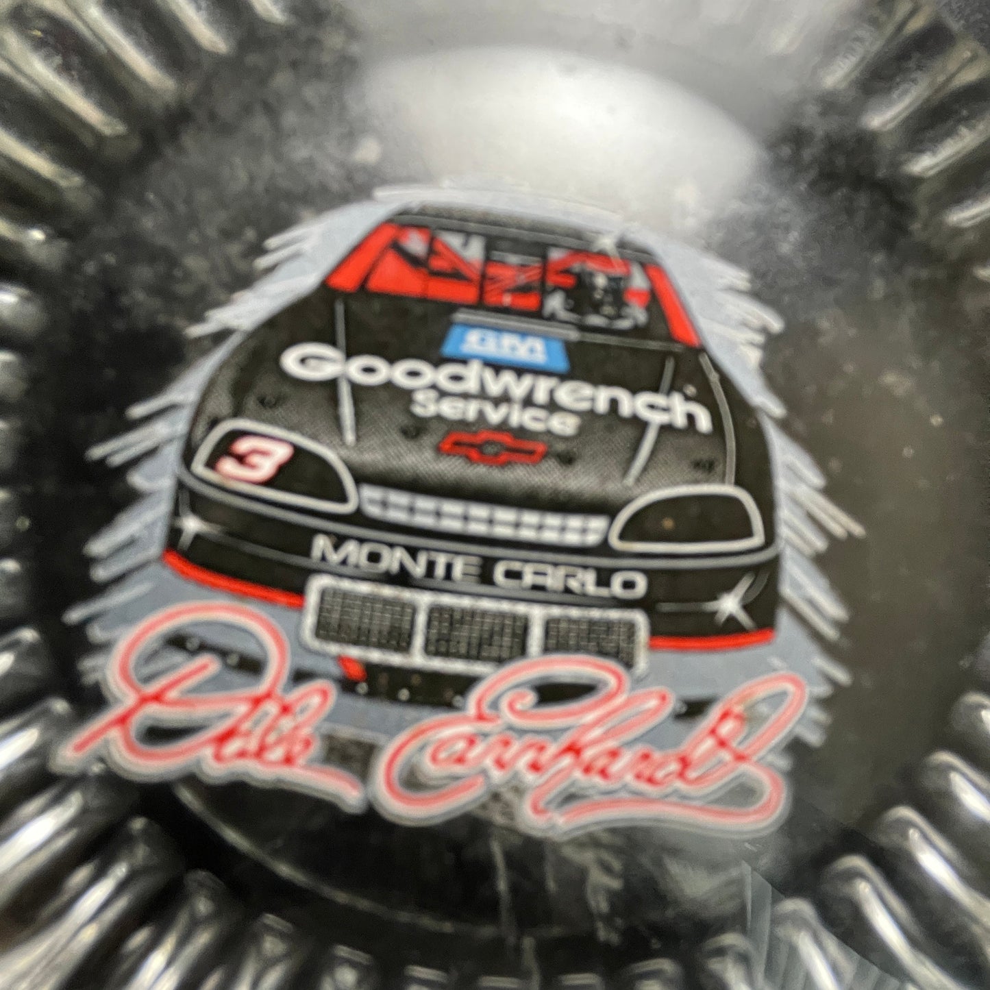 Racing Memorabilia by Hunter Mfg Group Lexington KY Round Glass Paper Weight Vintage Motor Sports Collectible