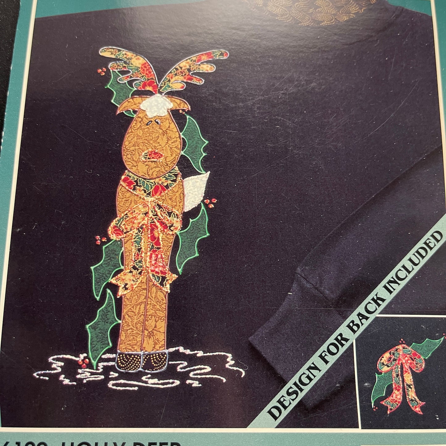 Whats New Set of 2 Fabric Iron-On Applique's Kits Holly Deer 56109 and Santa and Friends 56117