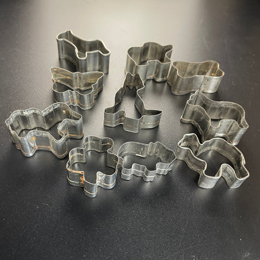 Cookie Cutters Miniature Set of 10 Vintage Collectible Bakeware See Pictures for shapes