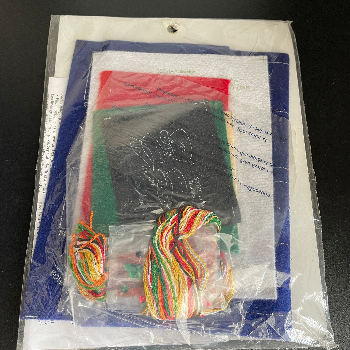 Gallery of Stitches Snowmen & Angels Pair of Bows Vintage 1997 Felt Applique' Kit