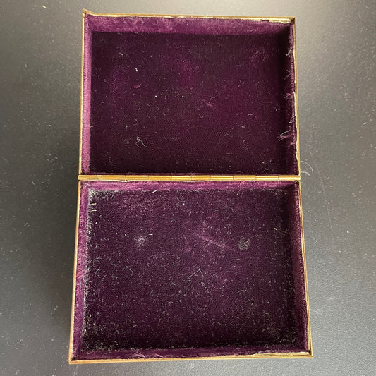 Elegant Floral Topped Brass Case 3 tiered Fold Open Jewelry Box with Ornate Little Brass Legs