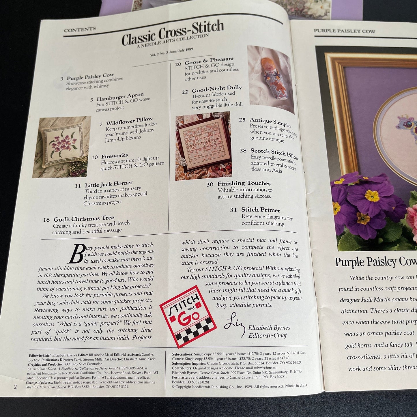 Classic Cross Stitch by Herrschners mixed lot of 4 vintage 1989 chart magazines see pictures and description*