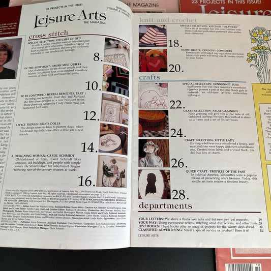 Leisure Arts the magazine lot of 5 vintage cross stitch charts see pictures and description*