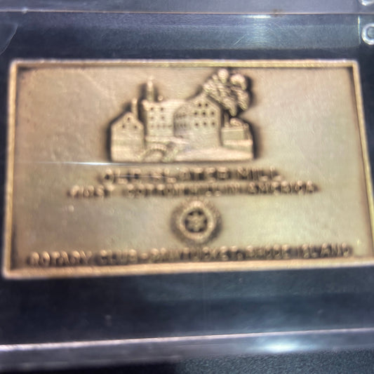 Old Slater Hill First Cotton Mill In America Rotary Club Pawtucket, Rhode Island Miniature Plaque Cast In Acrylic Commemorative Keepsake