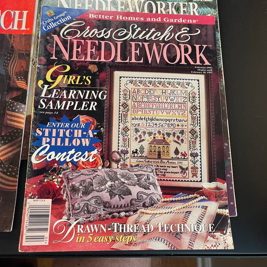 Cross Stitching magazines wonderful bargain lot of 7 various chart publications see pictures and description*