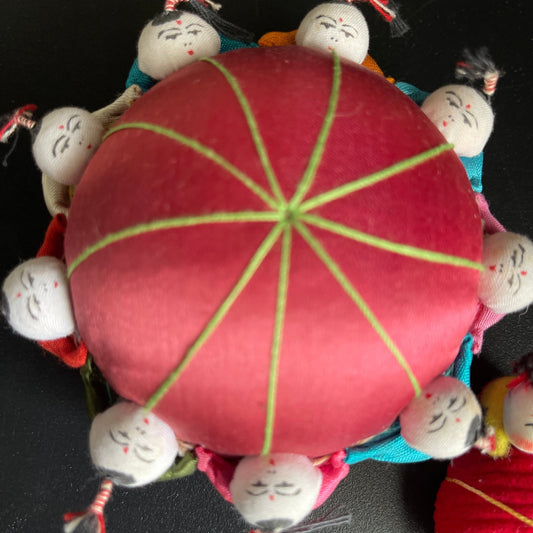 Awesome Asian inspired Tomato shaped set of 2 pin cushions