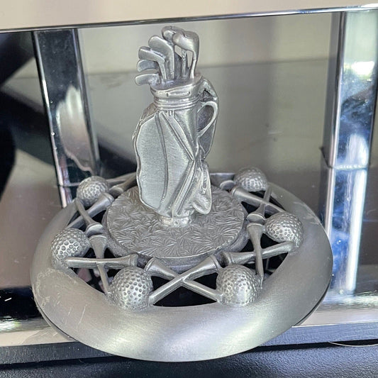 Pewter Golf Bag Statuette/Topper vintage collectible Sports Decor