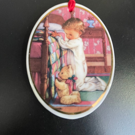 AGC Set of 2 Christmas dated 1994 porcelain ornaments see pictures and description*