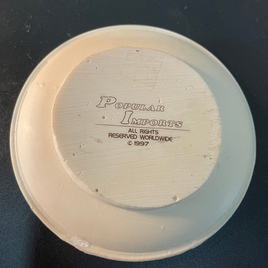 Popular Imports Penguins on ice vintage 1997 ceramic relief 5 inch plate