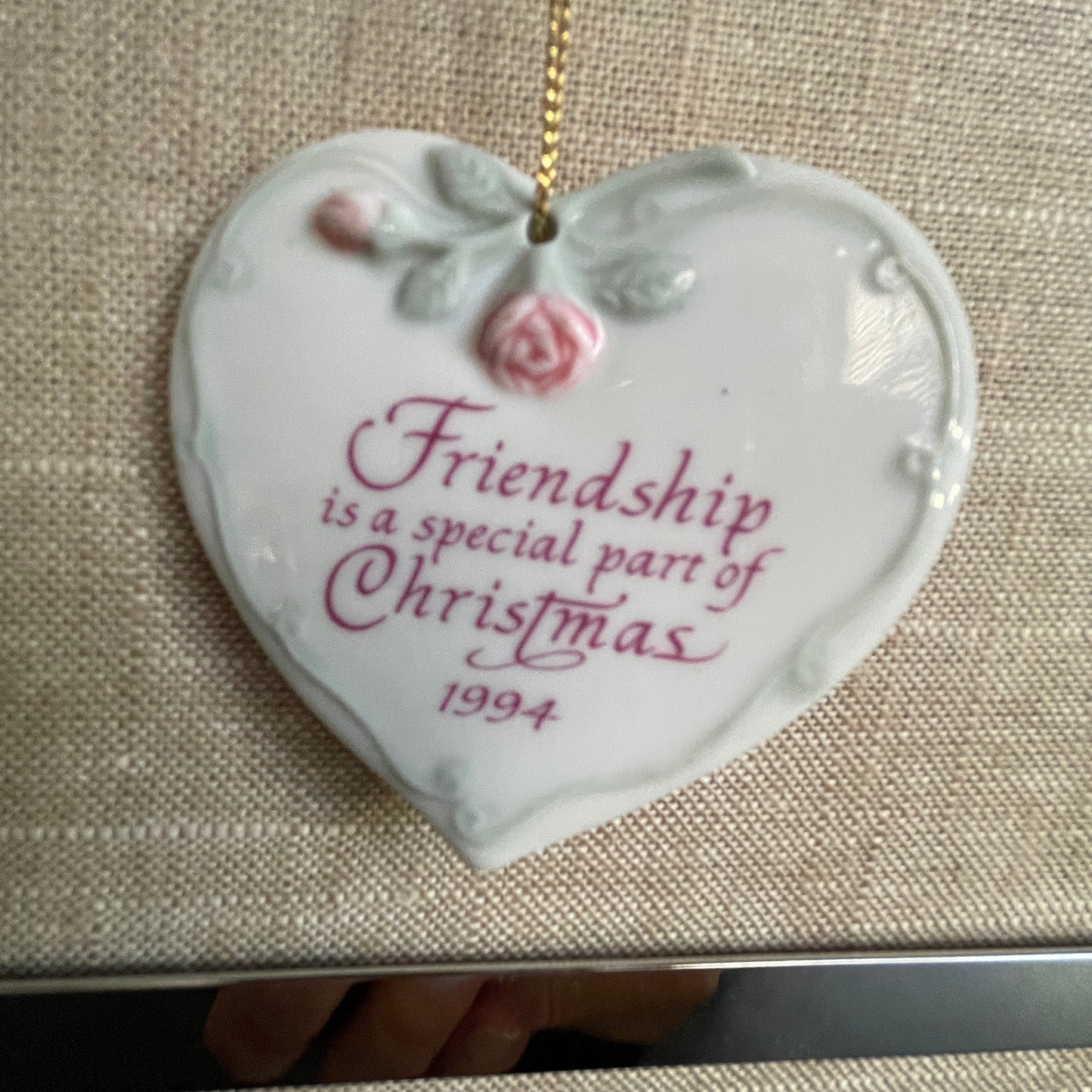 AGC Set of 2 Christmas dated 1994 porcelain ornaments see pictures and description*