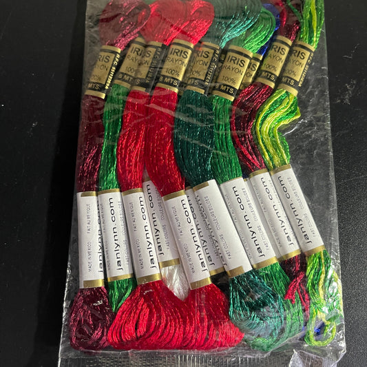 Janlynn 12 8m skeins 6 strand Rayon embroidery floss
