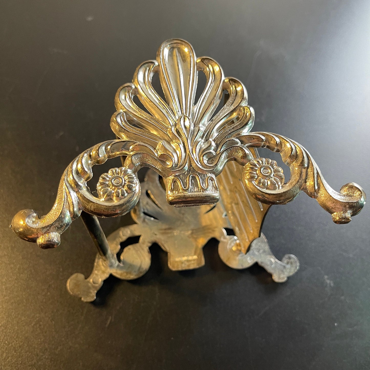 Ornate Silver plated buffet caddie for knives, spoons, or forks vintage dining & serveware collectible