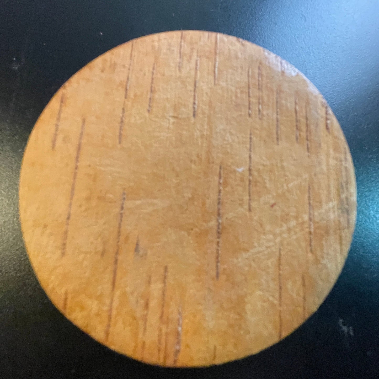 Moscow Russia depicted on lid of ornate 3 inch round wooden powder/trinket box vintage collectible