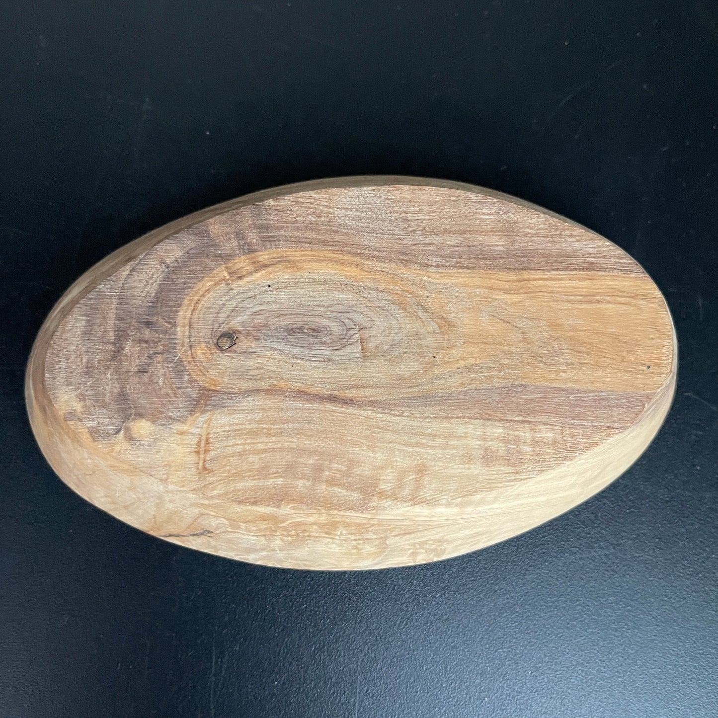 Outstanding Oval Wooden bowl 5.5 inch vintage keepsake collectible trinket dish