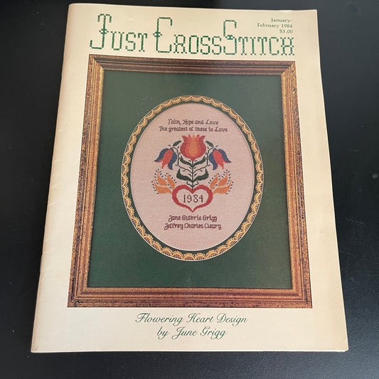 Just Cross Stitch January through December issues vintage 1984 magazines