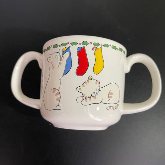 Mikasa Puss n' Boots double handle child's mug made in Japan