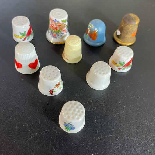 Sensational sewing thimbles set of 1o vintage sewing notions