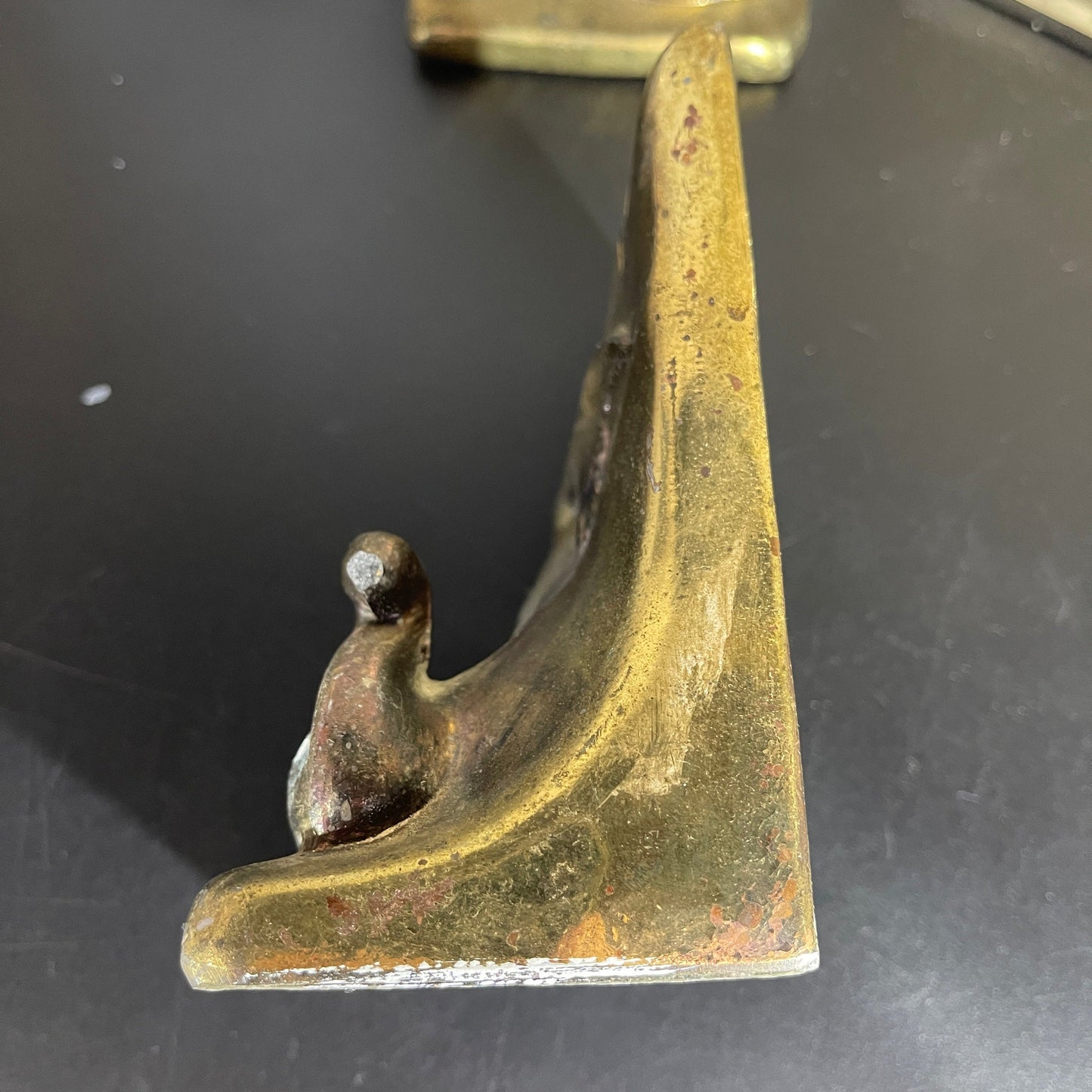 Spelter Cast duck/geese antique gold-tone book ends