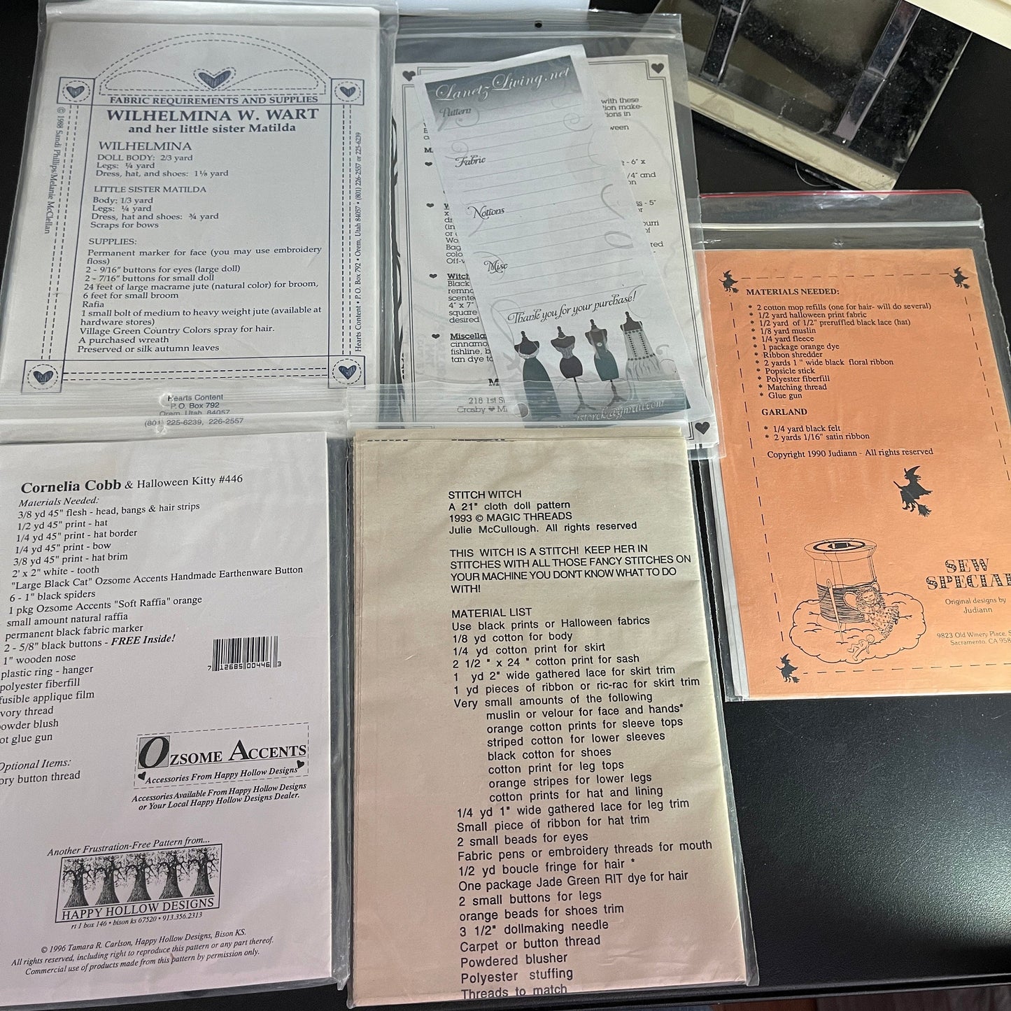 Halloween Witch choice doll and/or applique patterns see pictures and variations*