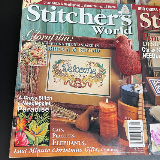 Stitcher's World mixed Lot of 5 vintage chart magazines see pictures and description*