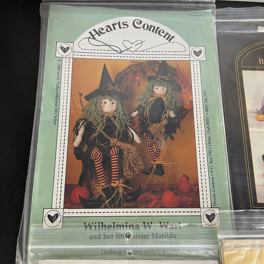 Halloween Witch choice doll and/or applique patterns see pictures and variations*