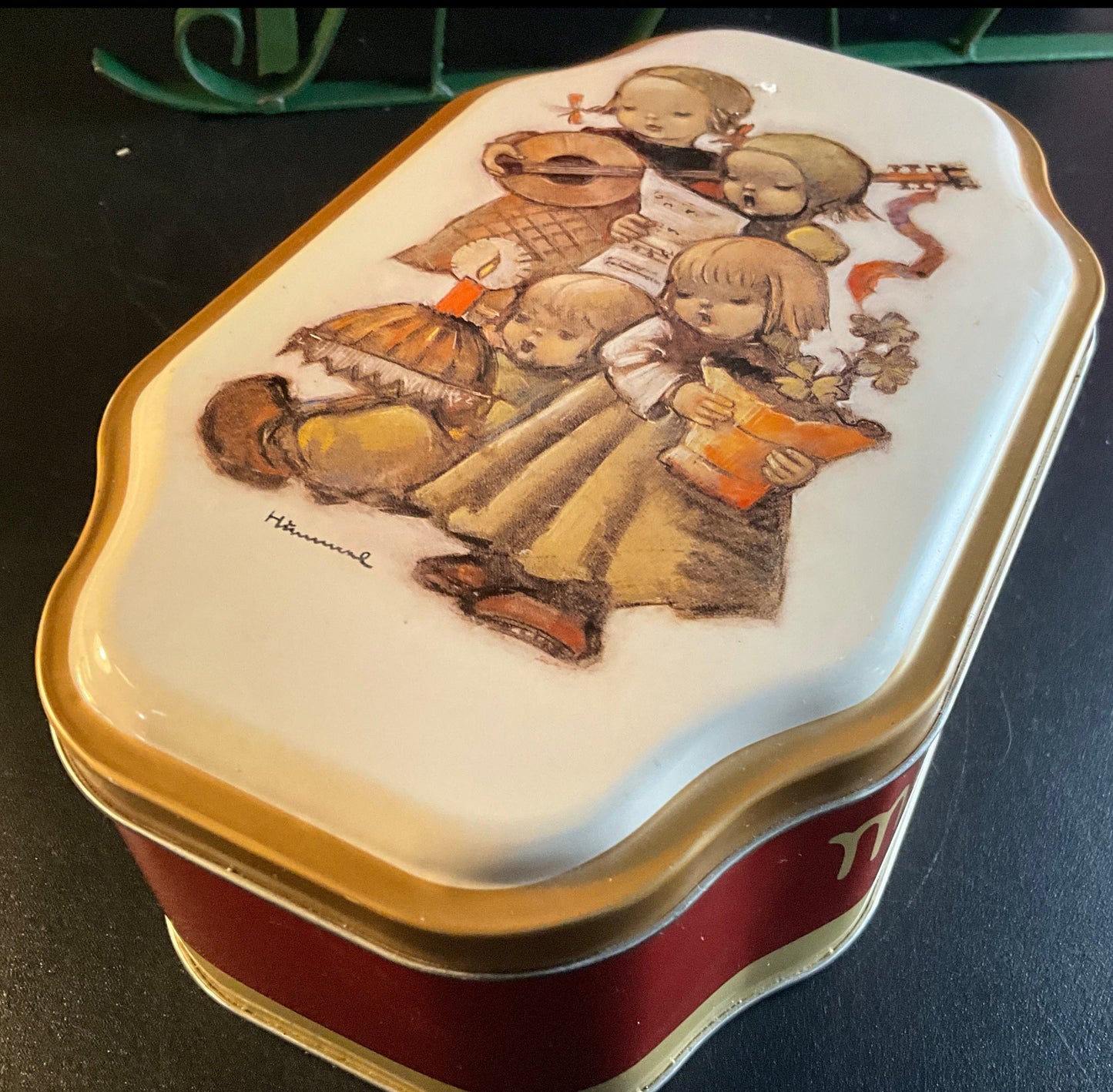 M.J. Hummel vintage children singing tin keepsake/trinket box