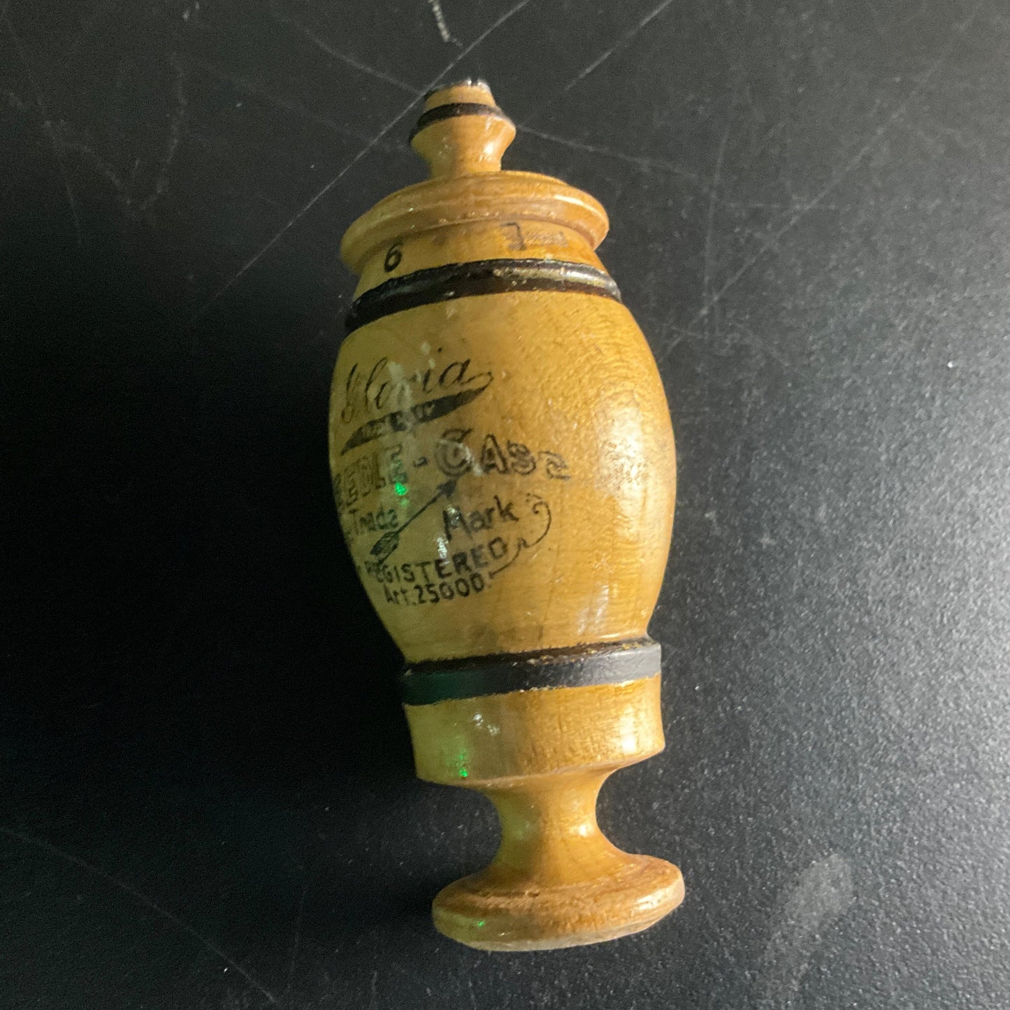 Wonderful wooden needle case made in Germany collectible needlecraft keepsakes