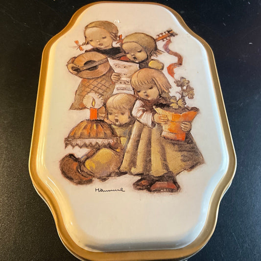 M.J. Hummel vintage children singing tin keepsake/trinket box