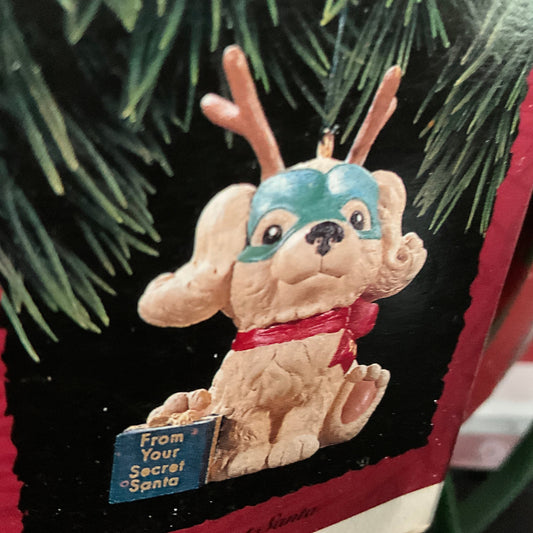 Hallmark Secret Santa Puppy Dated 1994 Keepsake Ornament QX573-6