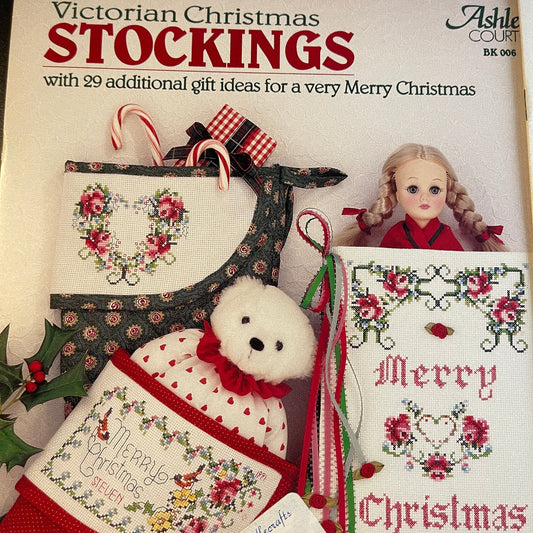 Ashley Court Victorian Christmas Stockings BK 006 vintage 1991 counted cross stitch chart