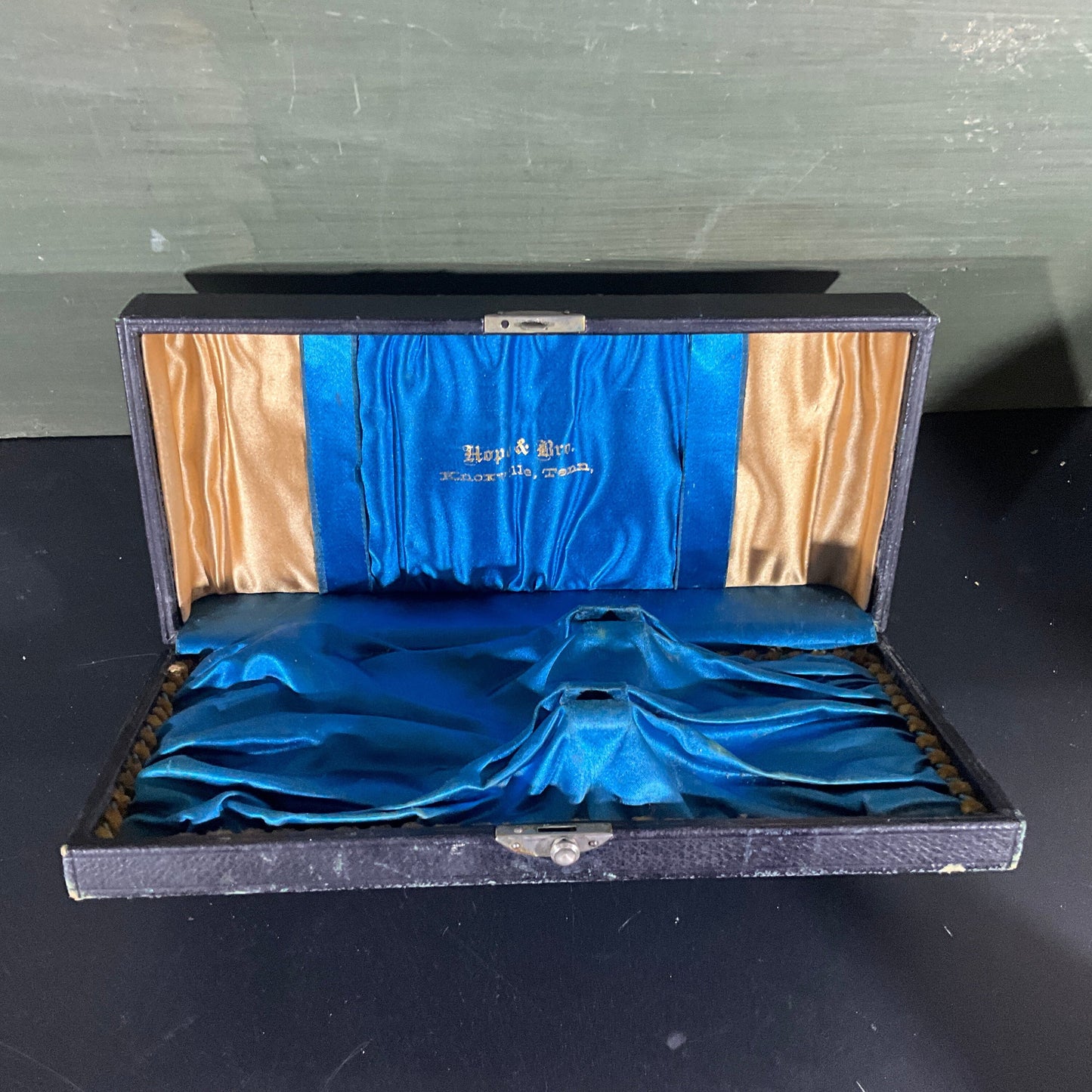 Hope & Bros. Knoxville TN Leather Sateen Lined Box vintage collectible Keepsake Box
